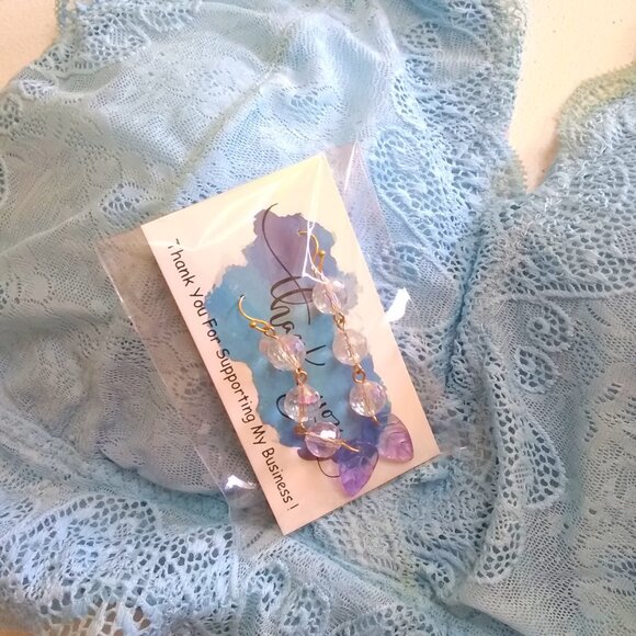 1X Pale Blue Halter Neck Lace Bra + Matched Earrings! Sexy Seductive & Alluring! - Picture 5 of 14